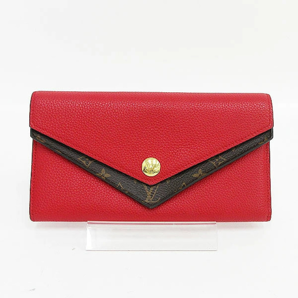 LOUIS VUITTON Monogram Portefeuille Double V Ruby Red
